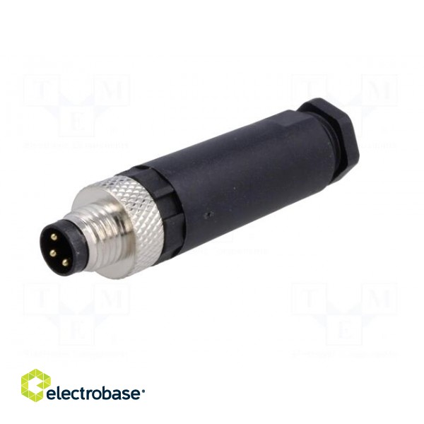 Connector: M8 | male | PIN: 3 | for cable | plug | 3A | IP67 | 60V image 2