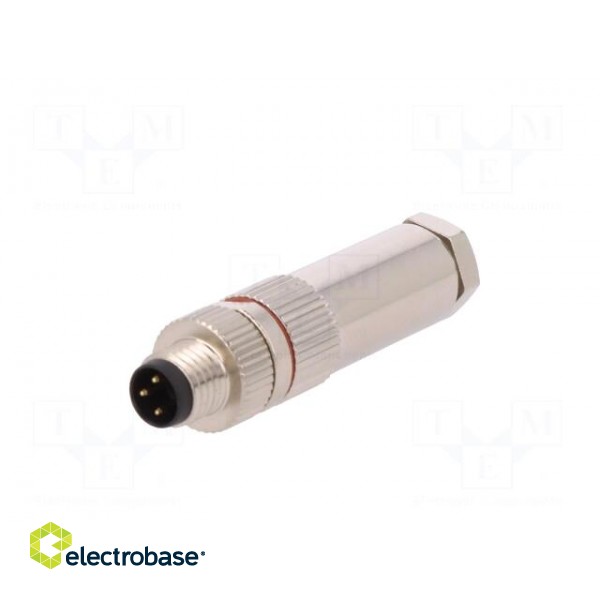 Connector: M8 | male | PIN: 3 | for cable | plug | 3A | IP67 | 60V image 2