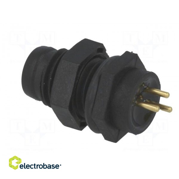 Connector: M8 | male | PIN: 3 | for panel mounting | socket | 3A | IP67 paveikslėlis 4