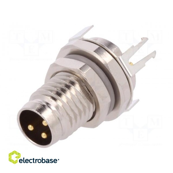Connector: M8 | male | PIN: 3 | socket | IP67 | 60V | 2.5÷4mm image 1