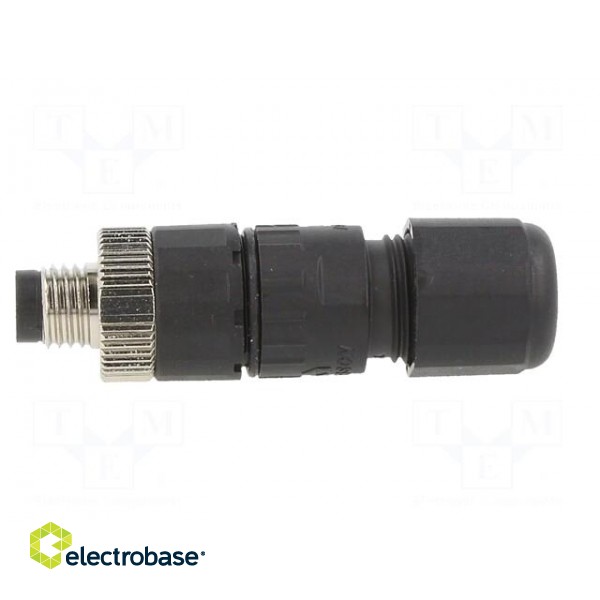 Connector: M8 | male | PIN: 3 | straight | for cable | plug | 3A | IP65 | 60V фото 3