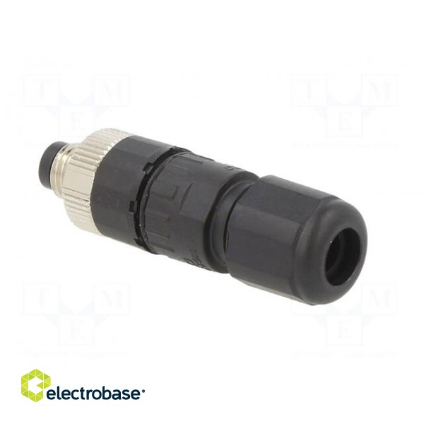 Connector: M8 | male | PIN: 3 | straight | for cable | plug | 3A | IP65 | 60V фото 4