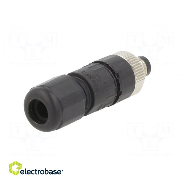 Connector: M8 | male | PIN: 3 | straight | for cable | plug | 3A | IP65 | 60V paveikslėlis 6