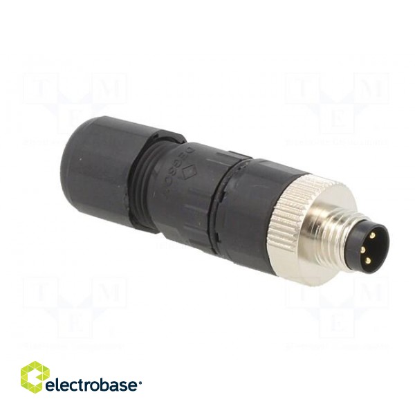 Connector: M8 | male | PIN: 3 | straight | for cable | plug | 3A | IP65 | 60V фото 8