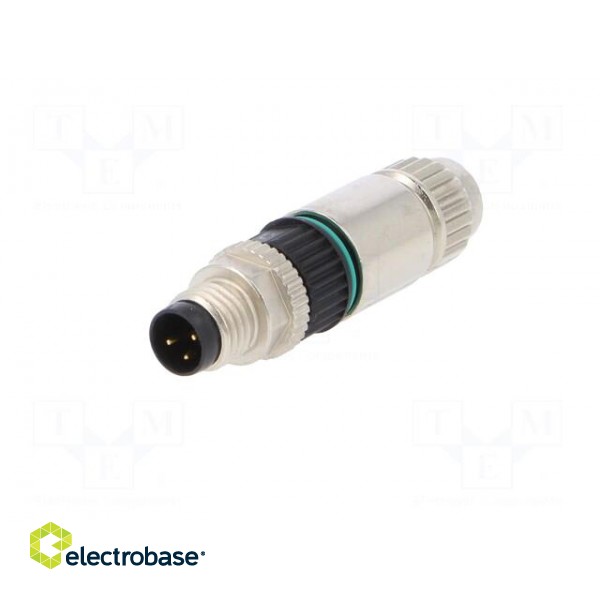 Connector: M8 | male | PIN: 3 | straight | for cable | plug | 4A | IP65,IP67 paveikslėlis 2