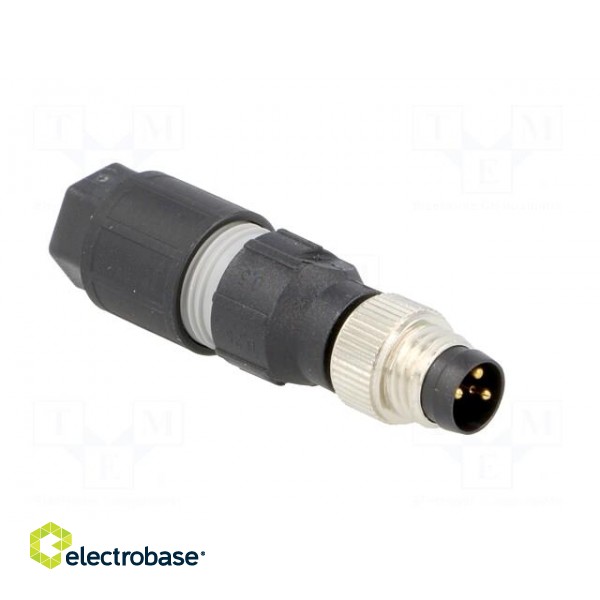 Connector: M8 | male | PIN: 3 | straight | for cable | plug | 4A | IP65/IP67 фото 8