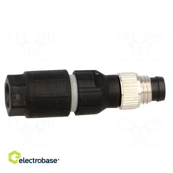 Connector: M8 | male | PIN: 3 | straight | for cable | plug | 4A | IP65/IP67 paveikslėlis 7