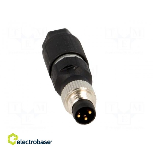 Connector: M8 | male | PIN: 3 | straight | for cable | plug | 4A | IP65/IP67 paveikslėlis 9