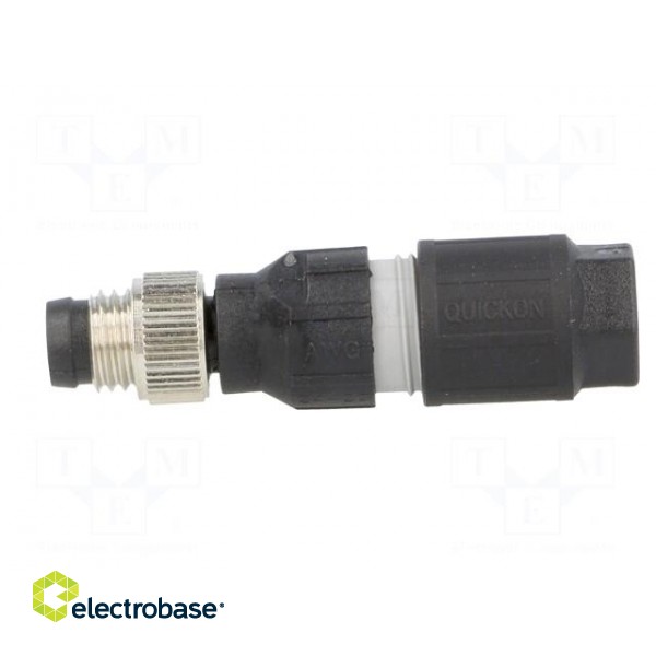 Connector: M8 | male | PIN: 3 | straight | for cable | plug | 4A | IP65/IP67 image 3