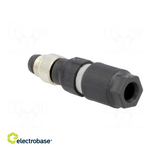 Connector: M8 | male | PIN: 3 | straight | for cable | plug | 4A | IP65/IP67 image 4