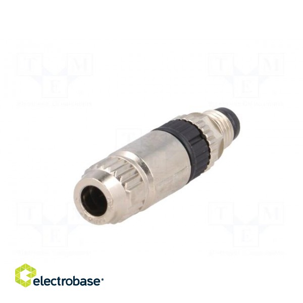 Connector: M8 | male | PIN: 3 | straight | for cable | plug | 4A | IP67 | 32V image 6