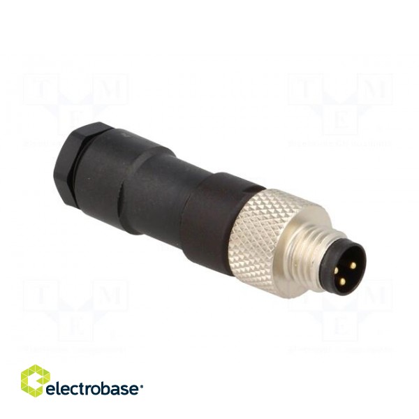 Connector: M8 | male | PIN: 3 | straight | for cable | plug | 4A | IP67 | 60V image 8