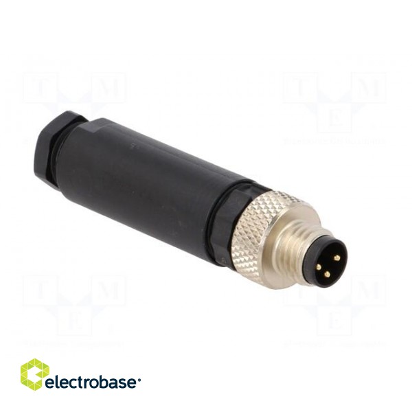 Connector: M8 | male | PIN: 3 | straight | for cable | plug | 4A | IP67 | 60V фото 8