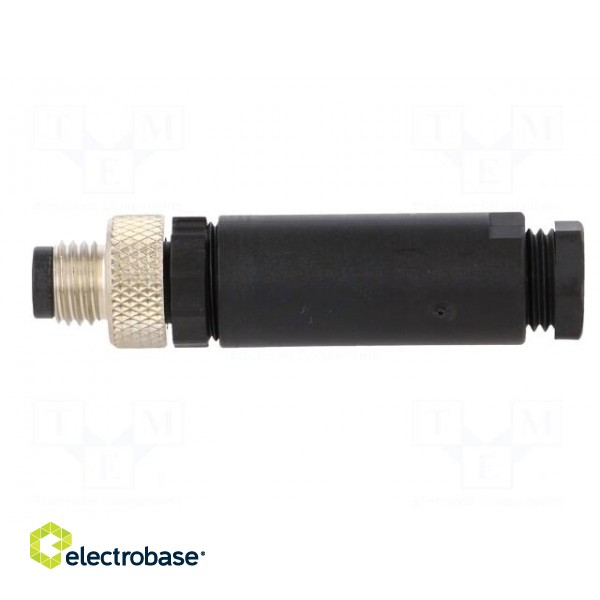 Connector: M8 | male | PIN: 3 | straight | for cable | plug | 4A | IP67 | 60V фото 3