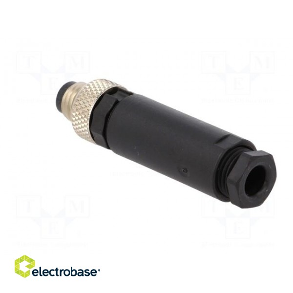 Connector: M8 | male | PIN: 3 | straight | for cable | plug | 4A | IP67 | 60V фото 4
