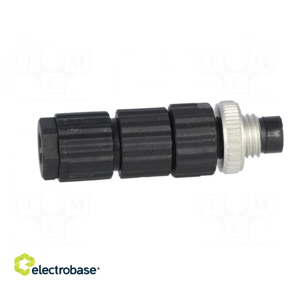 Connector: M8 | male | PIN: 3 | straight | for cable | plug | E | 4A | IP67 image 7