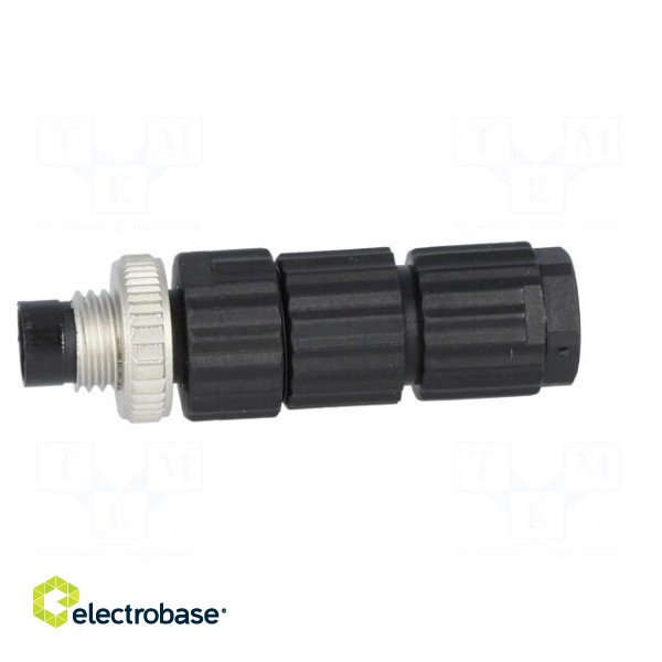 Connector: M8 | male | PIN: 3 | straight | for cable | plug | E | 4A | IP67 image 3
