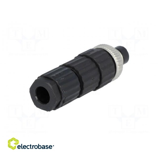 Connector: M8 | male | PIN: 3 | straight | for cable | plug | E | 4A | IP67 image 6