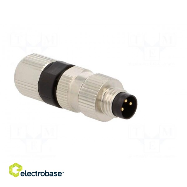 Connector: M8 | male | PIN: 3 | straight | for cable | plug | IP68 | 75V image 8