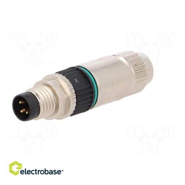 Connector: M8 | male | PIN: 3 | straight | for cable | plug | Slimline | 4A image 2