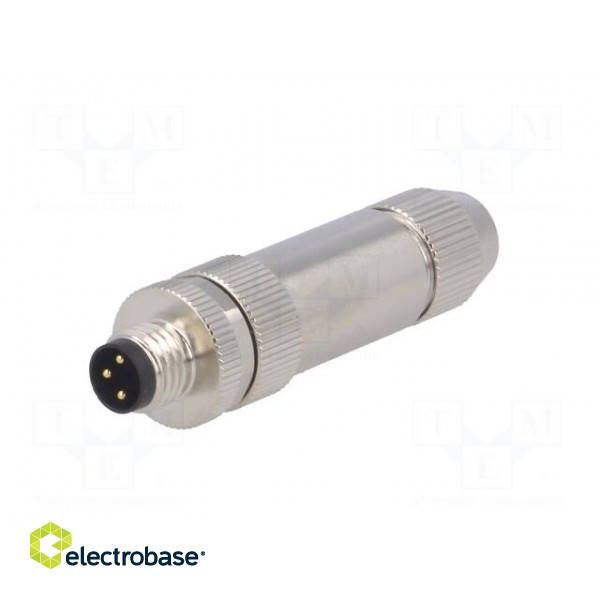 Connector: M8 | male | PIN: 3 | straight | shielded | for cable | plug фото 2