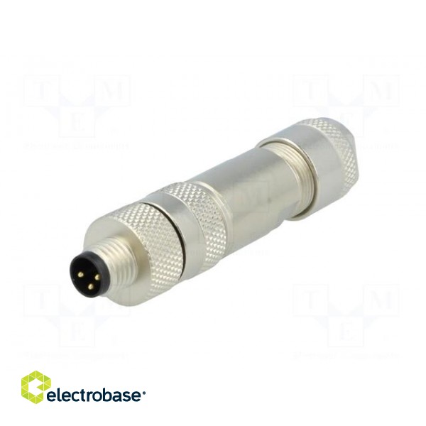 Connector: M8 | male | PIN: 3 | straight | shielded | for cable | plug paveikslėlis 2