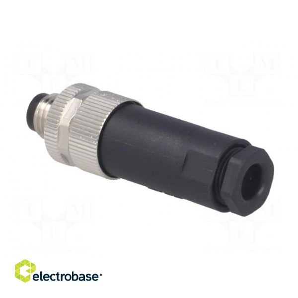 Connector: M8 | male | PIN: 3 | straight | unshielded | for cable | plug image 4