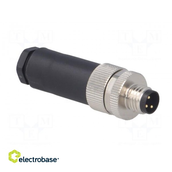Connector: M8 | male | PIN: 3 | straight | unshielded | for cable | plug image 8