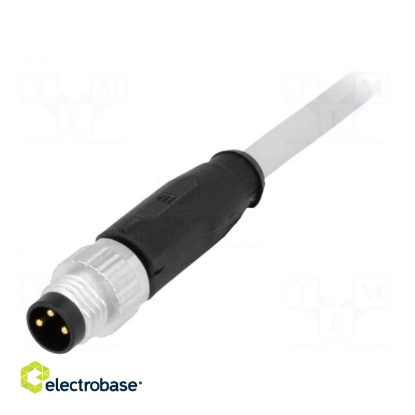 Connector: M8 | male | PIN: 3 | straight | with lead | plug | 1.5m | PVC