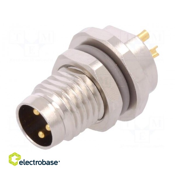 Connector: M8 | male | PIN: 3 | unshielded | socket | IP67 | 60V | 2.5÷4.5mm image 1