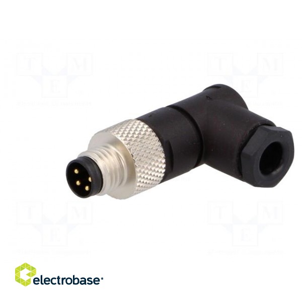 Connector: M8 | male | PIN: 4 | angled 90° | for cable | plug paveikslėlis 2
