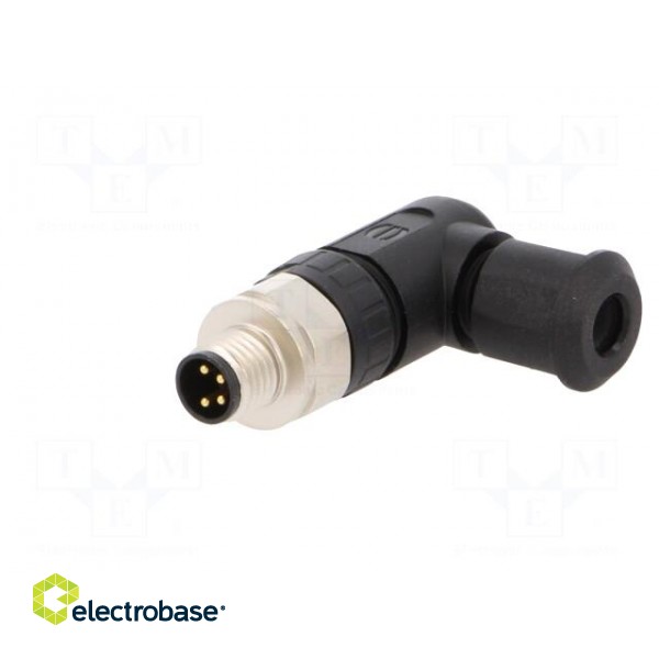 Connector: M8 | male | PIN: 4 | angled 90° | for cable | plug | 4A | IP67 image 2