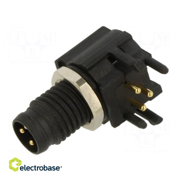 Connector: M8 | male | PIN: 4 | angled 90° | for panel mounting | socket