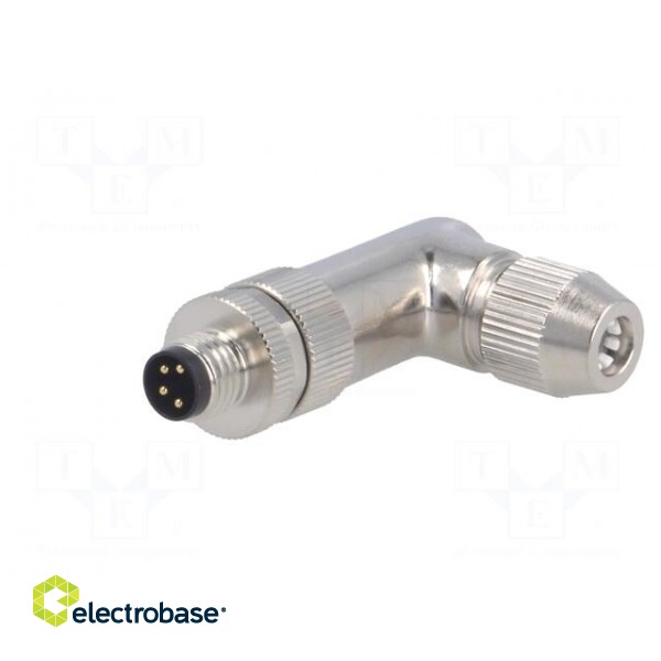 Connector: M8 | male | PIN: 4 | angled 90° | shielded | for cable | plug image 2