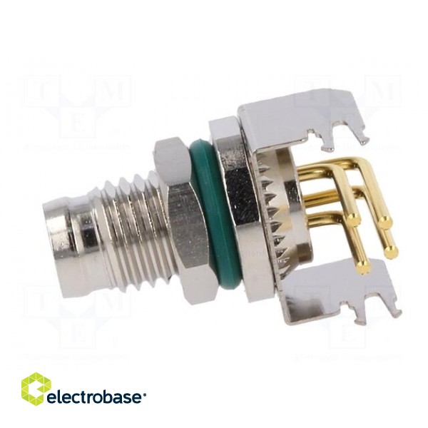 Connector: M8 | male | PIN: 4 | angled 90° | socket | 4A | IP68 | 30V | metal фото 3