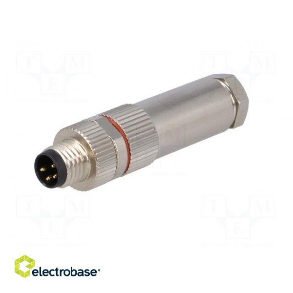 Connector: M8 | male | PIN: 4 | for cable | plug | 3A | IP67 | 30V фото 2