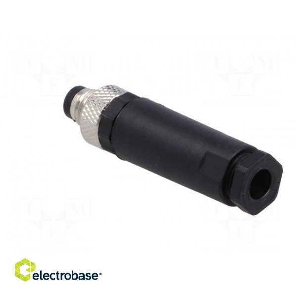 Connector: M8 | male | PIN: 4 | for cable | plug | 3A | IP67 | 30V paveikslėlis 4