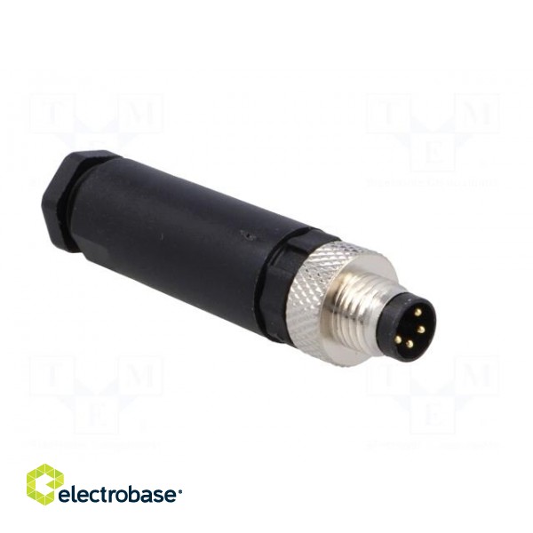 Connector: M8 | male | PIN: 4 | for cable | plug | 3A | IP67 | 30V paveikslėlis 8