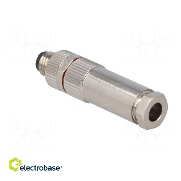 Connector: M8 | male | PIN: 4 | for cable | plug | 3A | IP67 | 30V фото 4