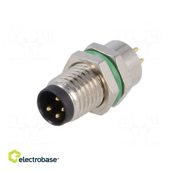 Connector: M8 | male | PIN: 4 | for panel mounting,front side nut paveikslėlis 2