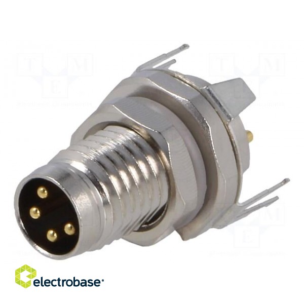 Connector: M8 | male | PIN: 4 | socket | IP67 | 30V | 2.5÷4mm image 1