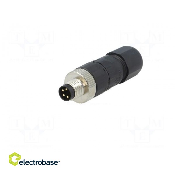 Connector: M8 | male | PIN: 4 | straight | for cable | plug | 3A | IP65 | 30V image 2