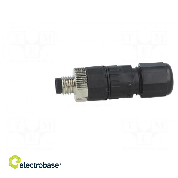 Connector: M8 | male | PIN: 4 | straight | for cable | plug | 3A | IP65 | 30V image 3