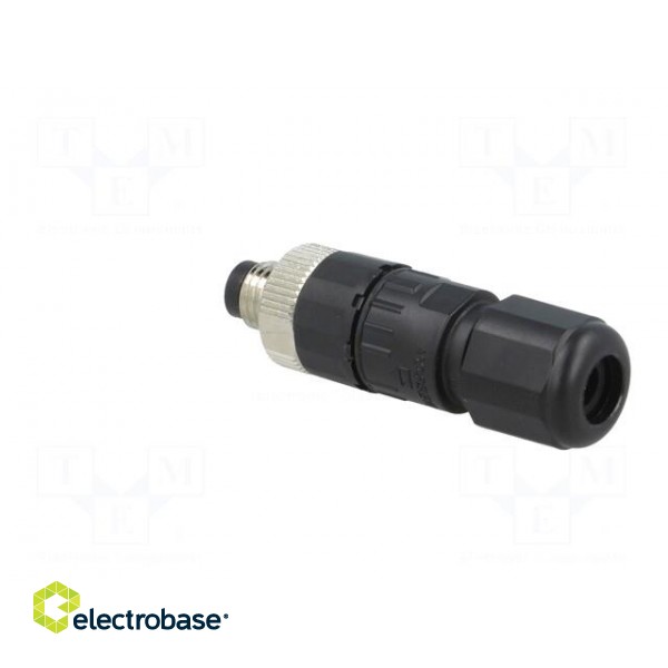 Connector: M8 | male | PIN: 4 | straight | for cable | plug | 3A | IP65 | 30V image 4