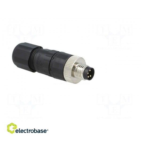 Connector: M8 | male | PIN: 4 | straight | for cable | plug | 3A | IP65 | 30V image 8