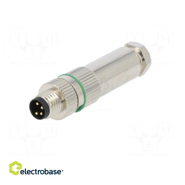 Connector: M8 | male | PIN: 4 | straight | for cable | plug | 3A | IP65/IP67 image 2