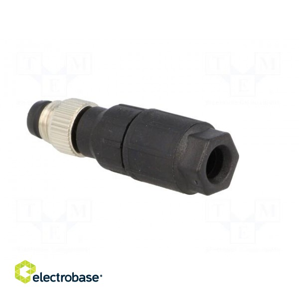 Connector: M8 | male | PIN: 4 | straight | for cable | plug | 4A | IP65/IP67 image 4