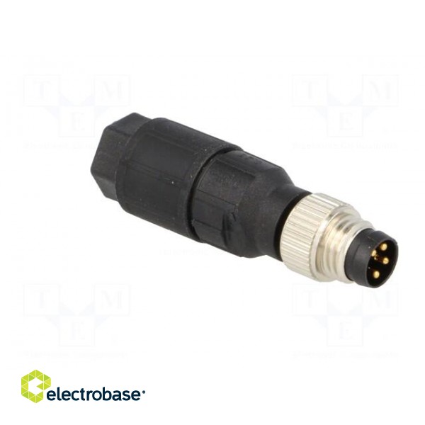 Connector: M8 | male | PIN: 4 | straight | for cable | plug | 4A | IP65/IP67 image 8