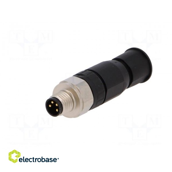 Connector: M8 | male | PIN: 4 | straight | for cable | plug | 4A | IP67 | 30V image 2