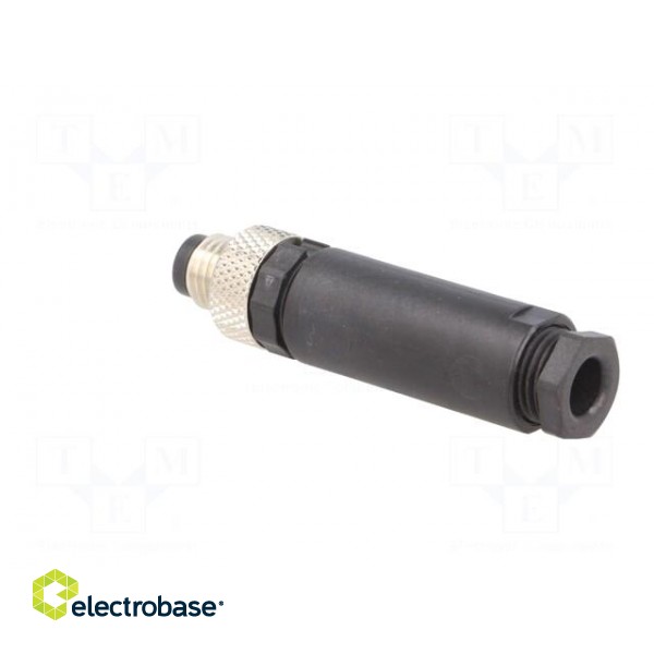 Connector: M8 | male | PIN: 4 | straight | for cable | plug | 4A | IP67 | 30V фото 4